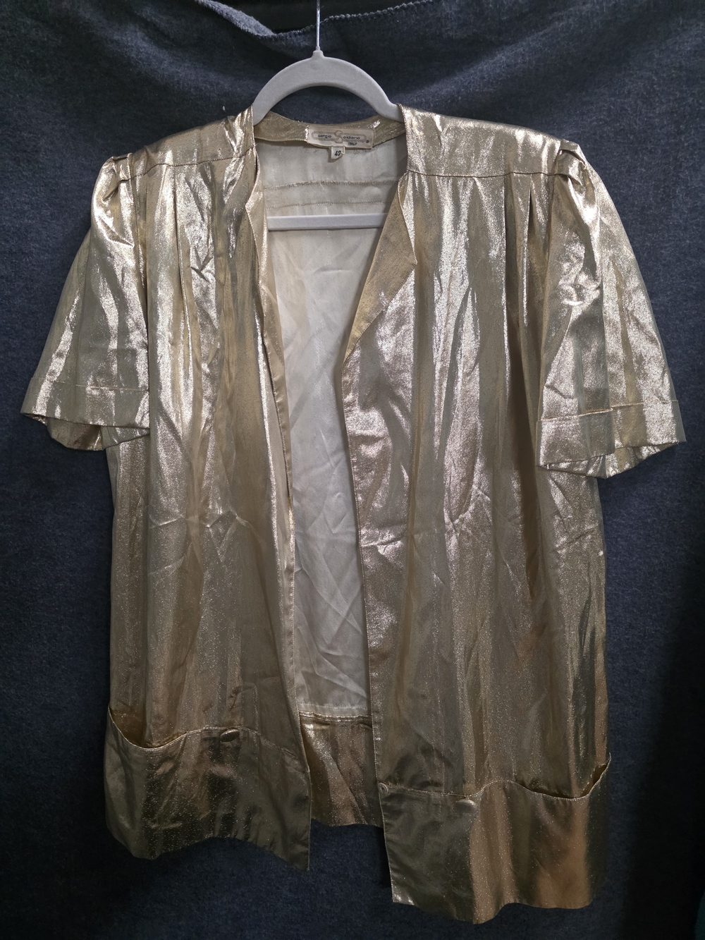 Metallic Gold Open-Front Blazer Jacket - Picture 2 of 5